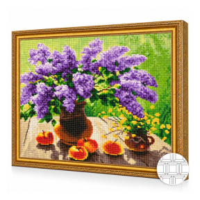 Liliac aromat, 40x50 cm, mozaic cu diamante pătrate