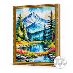 Солнечный день в горах, 40x50 см, алмазная мозаика квадратная