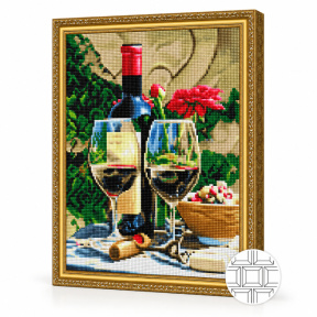 Красное вино, 40x50 см, алмазная мозаика квадратная