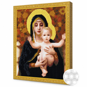 Мадонна с дитем, 40x50 см, алмазная мозаика квадратная
