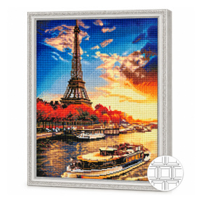 Toamna la Paris, 40x50 cm, mozaic cu diamante pătrate