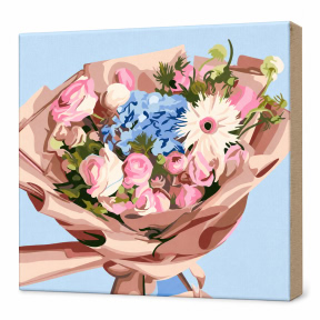 Букет цветов, 20x20 см, Картина по номерам