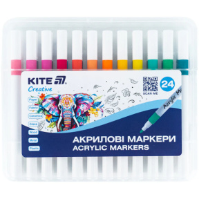 Set de markere acrilice, 24 buc., Kite Creative