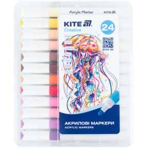 Set de markere acrilice Jumbo, 24 buc., Kite Creative