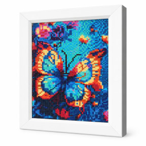 Fluture colorat, 20x30 cm, Mozaic cu diamante