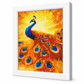 Mozaic cu diamante 20x30 cm Paun auriu