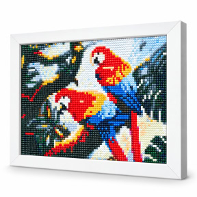 Papagali ara luxuriosi, 20x30 cm, Mozaic cu diamante