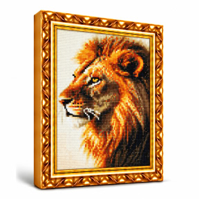Profil de leu, 30x40 cm, Mozaic cu diamante