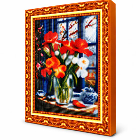 Яркие ирисы, 30x40 см, Алмазная мозаика