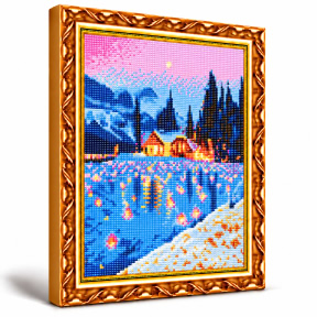 Luminite in zapada, 30x40 cm, Mozaic cu diamante