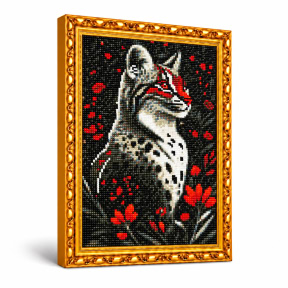 Фантастический оцелот, 30x40 см, Алмазная мозаика