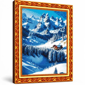 Заснеженный склон горы, 40x50 см, Алмазная мозаика