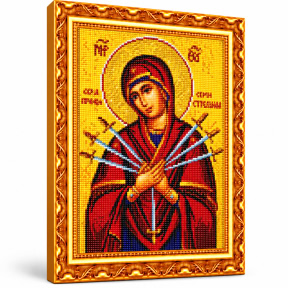 Семистрельная Икона Божией Матери, 40x50 см, Алмазная мозаика