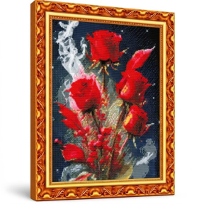 Дымящиеся розы, 40x50 см, Алмазная мозаика