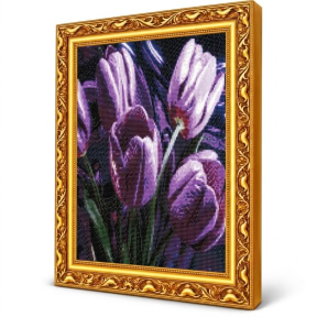 Lalele violet, 40x50 cm, Mozaic cu diamante