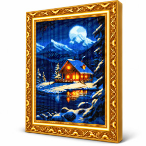 Свет дома в горах, 40x50 см, Алмазная мозаика