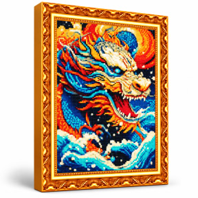 Dragon chinezesc, 40x50 cm, Mozaic cu diamante