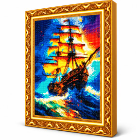 Pe valurile aventurii, 40x50 cm, Mozaic cu diamante
