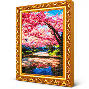 Аллея сакуры, 40x50 см, Алмазная мозаика