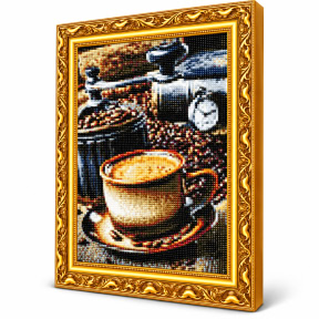 Cafea si boabe, 40x50 cm, Mozaic cu diamante