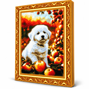 Catel si mere coapte, 40x50 cm, Mozaic cu diamante