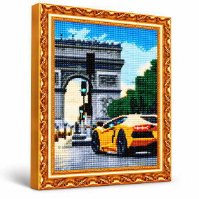 Спорткар в Париже, 40x50 см, Алмазная мозаика