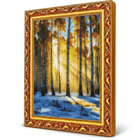 Лучи солнца в осеннем лесу, 40x50 см, Алмазная мозаика