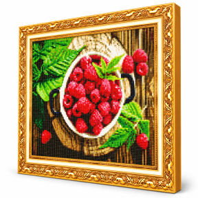 Пиала малины и мята, 40x50 см, Алмазная мозаика