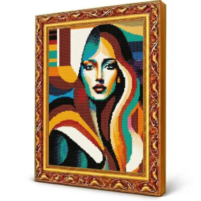 Графичная женщина, 40x50 см, Алмазная мозаика