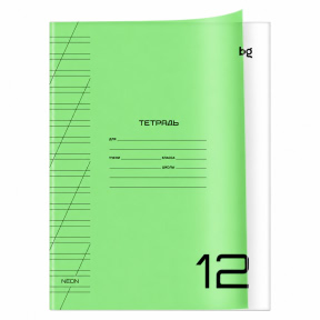 Caiet 12 foi linie oblica BG "Uniform. Neon", verde neon