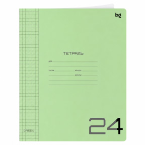 Caiet 24 foi patratele BG "UniTone. Green" coperta plastic transparent
