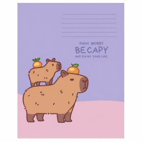 Тетрадь 12 листов, косая линия, Школярик выбор, УФ лак 3629 Capybaras