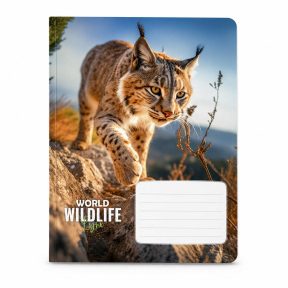 Тетрадь 24 листа, линейка, Школярик водостойкий лак 3679 Wildlife