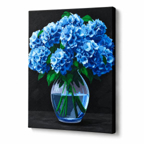 Buchet de hortensii,  30x40cm, Pictura pe numere