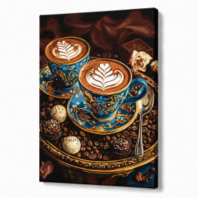 Aroma diminetii cu vopsele metalice extra, 30x40cm, Pictura pe numere
