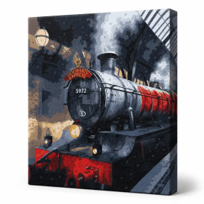 Harry Potter: Хогвартский экспресс с красками металлик extra, 40х50см, Картина по номерам