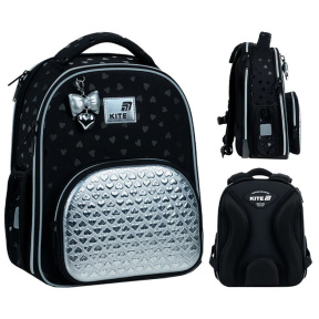 Ghiozdan pentru scoala Kite 12L, cu carcasa 556 Black&Silver