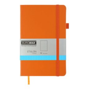 Carnet notite A5 puncte 96 foi Buromax coperta tare ETALON PU orange