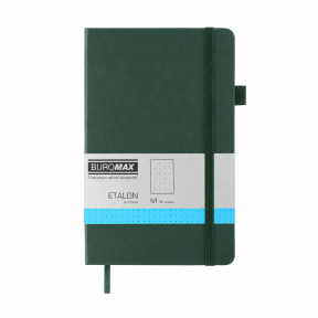 Carnet notite A5 puncte 96 foi Buromax coperta tare ETALON PU verde