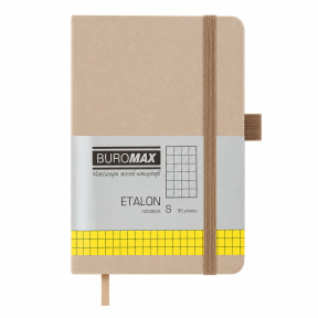 Carnet notite A6 patratele 96 foi Buromax coperta tare ETALON PU auriu