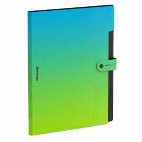 Mapa-plic A4 cu buton Berlingo "Radiance" cu 5 sectii albastru/verde