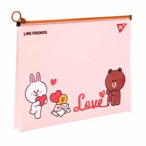 Папка-ZIP A4 с расширителем YES "Line Friends. Brown"