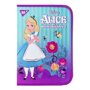 Папка на молнии A4 YES "Alice in Wonderland" с внутренним карманом