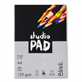 SMLT Альбом для рисования на черной бумаге Art Studio, A4, 40 листов, 120 г/м².
