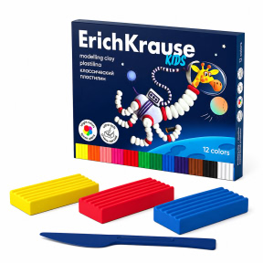 Plastilina ErichKrause Space Animals 12 culori , 216 g