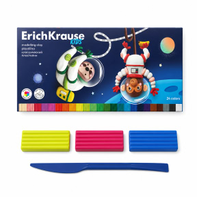 Plastilina ErichKrause Space Animals 24 culori , 432 g