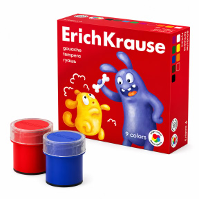 Набор Гуашь ErichKrause Jolly Friends 9 цветов, 20 ml