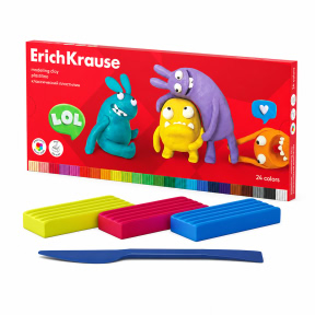 Plastilina ErichKrause Jolly Friends 24 culori , 432 g