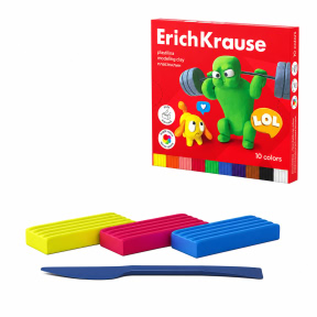 Plastilina ErichKrause Jolly Friends 10 culori, 180 g