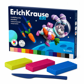 Plastilina ErichKrause Space Animals 16 culori , 288 g